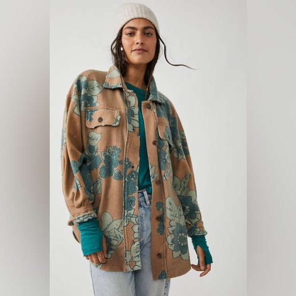 FREE PEOPLE Jacquard Ruby Jacket Oversized Boho in Charcoal size L‎ - Picture 11 of 16